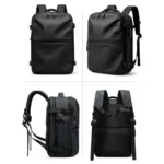 Sac à dos BANGE WANDER noir mat, voyage antivol compression sous vide TSA ergonomique.