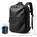 Sac à dos BANGE WANDER noir mat, voyage antivol compression sous vide TSA ergonomique.