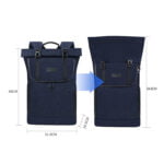 Sac à Dos Roll Top Bleu Ordinateur Portable 15,6" - QUINLEY