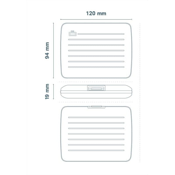 ÖGON Smart Case Oslo Large – Portefeuille Aluminium RFID Grande Capacité Fermoir Métal