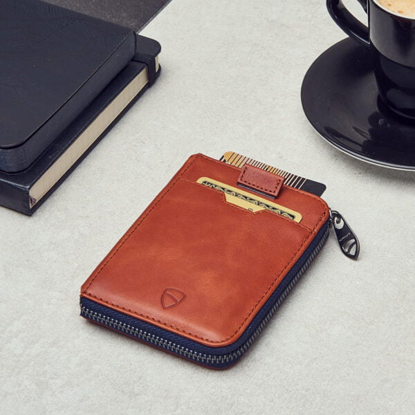 Porte-Cartes RFID Cuir Cognac