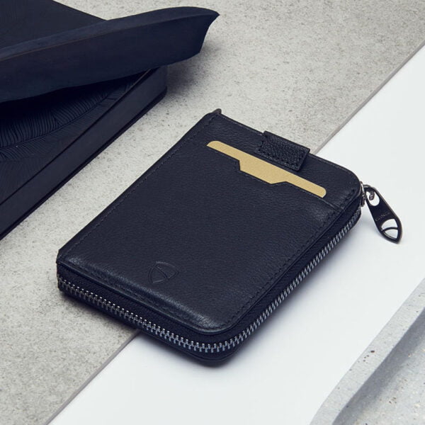 Porte-Cartes RFID Cuir Noir