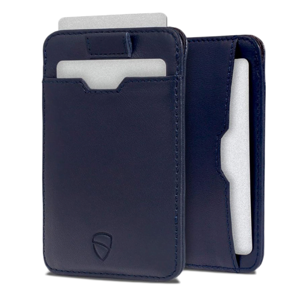 Porte-Cartes RFID Minimaliste Cuir Bleu - CHELSEA