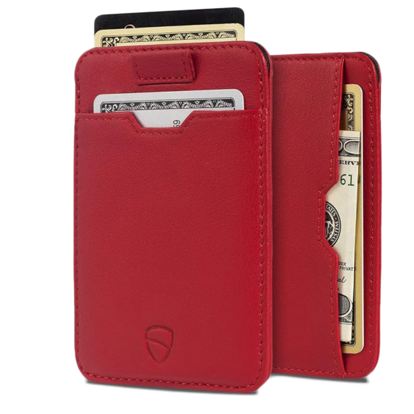 Porte-Cartes RFID Minimaliste Cuir Rouge - CHELSEA