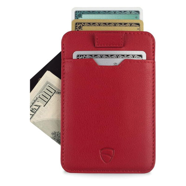 Porte-Cartes RFID Minimaliste Cuir Rouge - CHELSEA