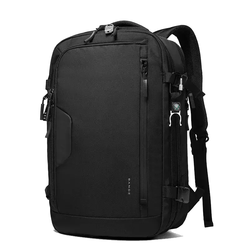 sac-voyage-antivol-extensible-tsa-55-l-leander-1 Sac à dos BANGE LEANDER noir, antivol, extensible 55L pour voyage et quotidien.
