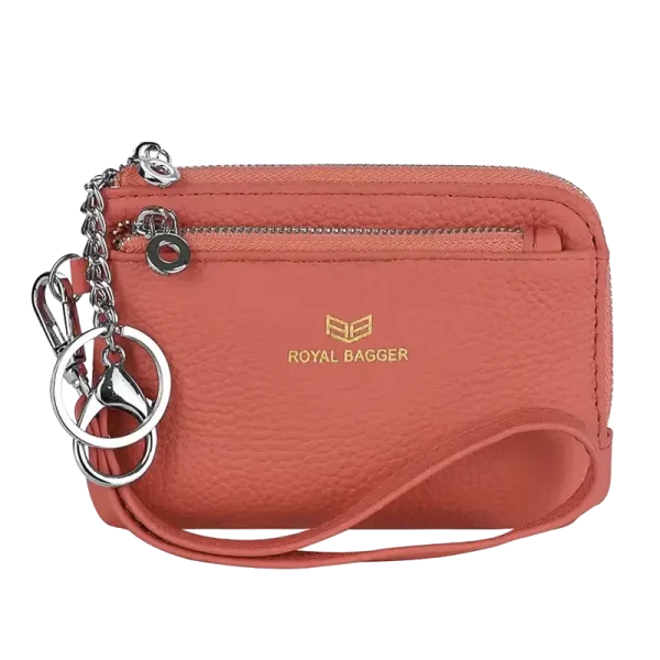 Petit Portefeuille RFID Femme Bracelet Saumon MARITZA