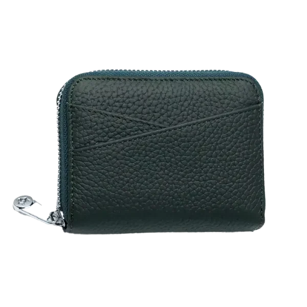 Mini Portefeuille Femme RFID Cuir Vert