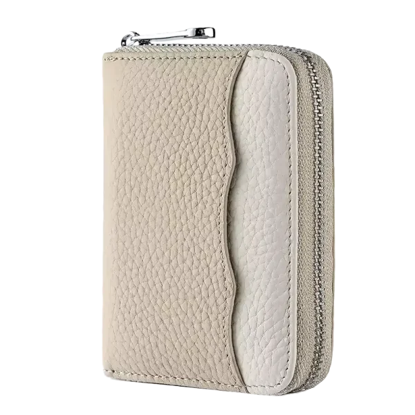 Petit Portefeuille RFID Femme Bicolore Beige- Melrose
