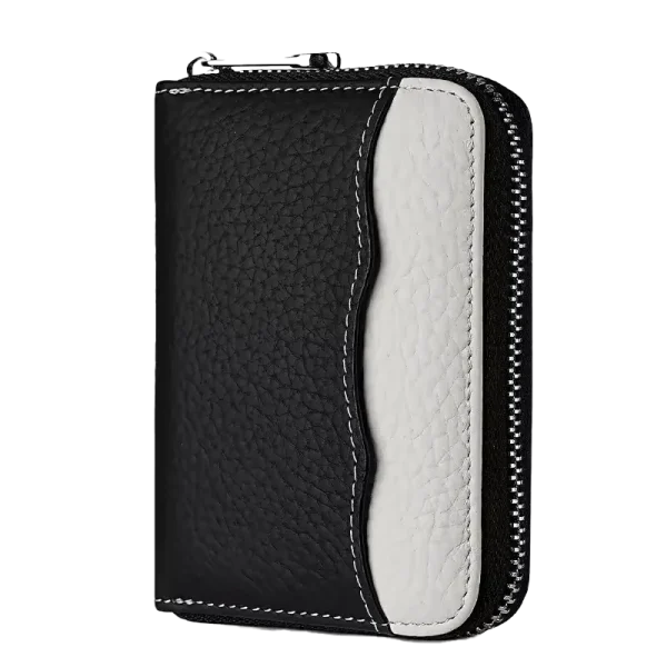 Petit Portefeuille RFID Femme Bicolore Noir Melrose