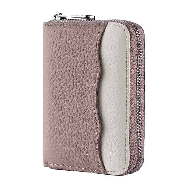 Petit Portefeuille RFID Femme Bicolore Rose Melrose