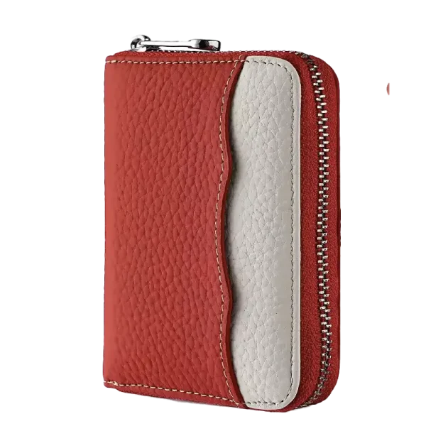 Petit Portefeuille RFID Femme Bicolore Rouge Melrose