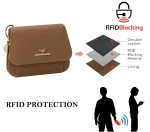 Petit Portefeuille Femme RFID Cuir Un Volet Marron