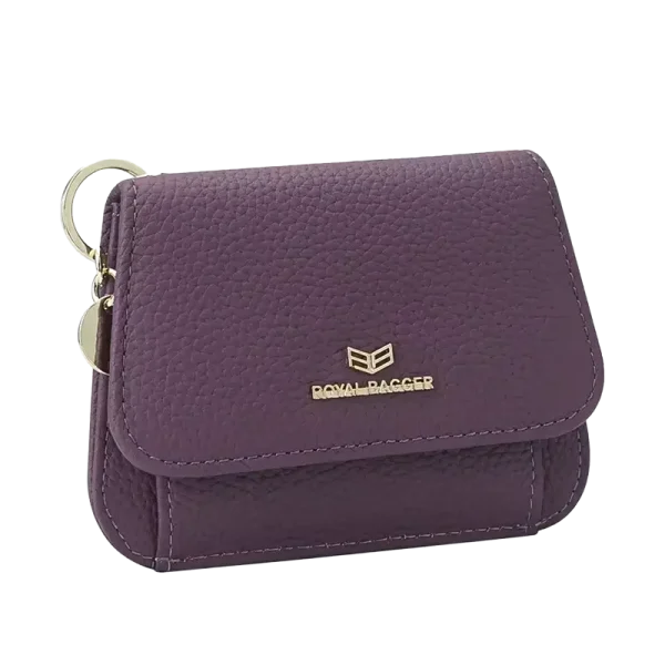 Petit Portefeuille Femme RFID Cuir Un Volet Violet LOTANA