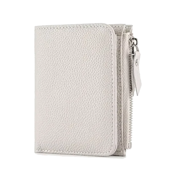 Portefeuille Femme RFID Cuir Véritable Blanc - MADILYN