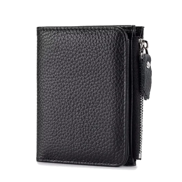 Portefeuille Femme RFID Cuir Véritable Noir - MADILYN