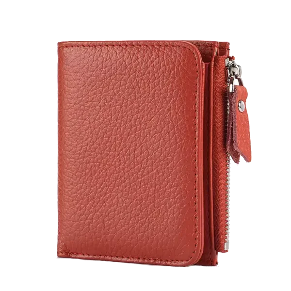 Portefeuille Femme RFID Cuir Véritable Rouge - MADILYN